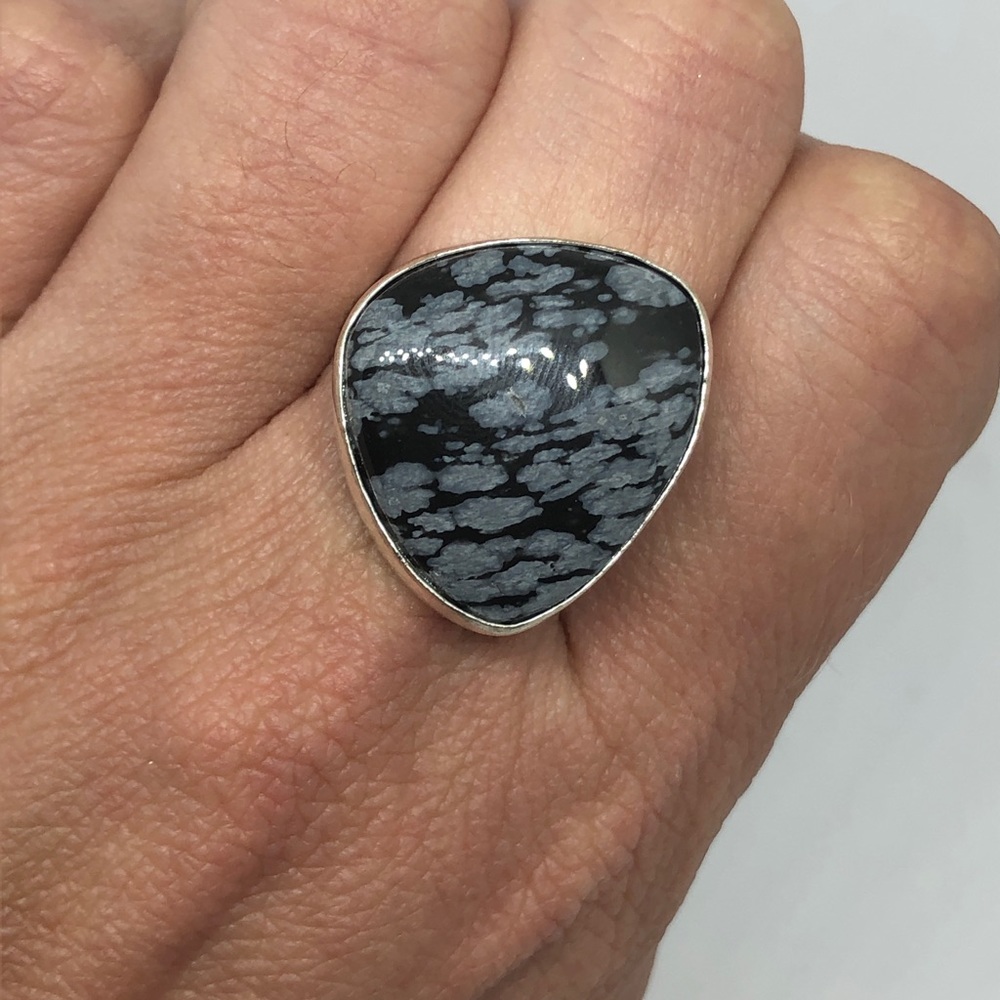 Snowflake Obsidian Ring - Picture 4 of 4
